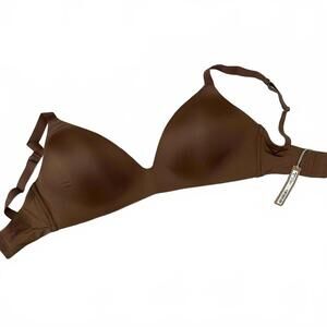 NWT Skims Wireless Lightly Lined Bra 36DDDD (US 36G, UK 36F) Brown Jasper